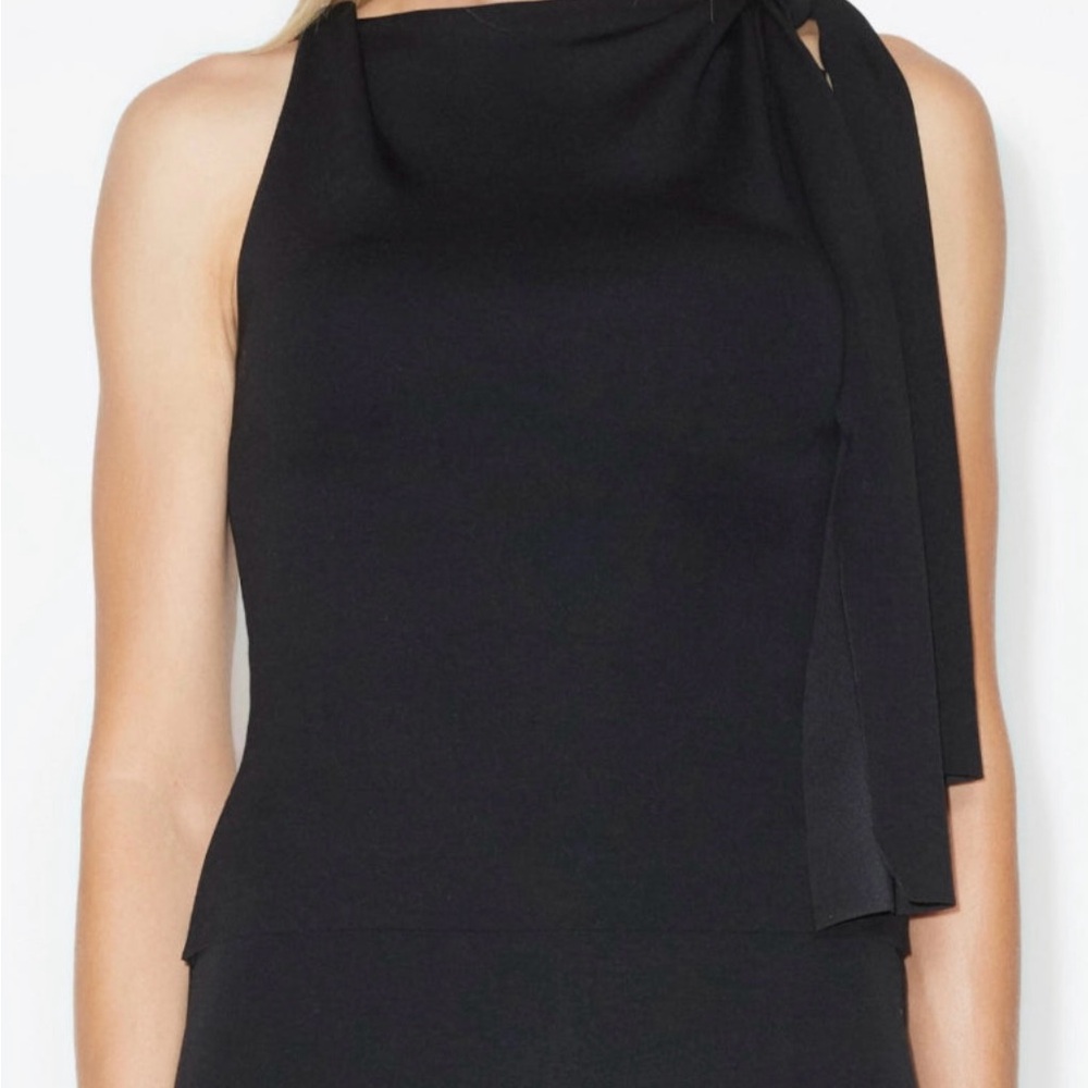 KHY sueded stretch knotted top - black